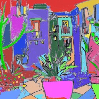 Digital Arts titled "ortigia plants" by Simon Taylor, Original Artwork, Digital Painting