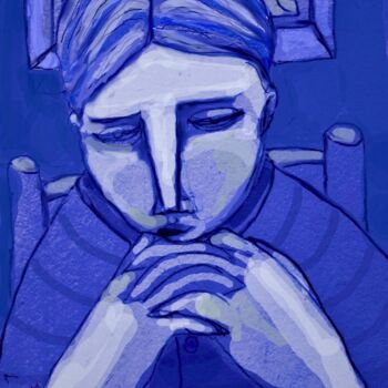 Digital Arts titled "blue mood" by Simon Taylor, Original Artwork, Digital Painting