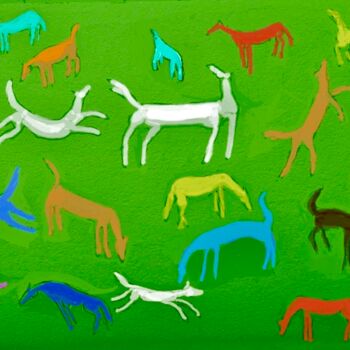 Arts numériques intitulée "horses" par Simon Taylor, Œuvre d'art originale, Peinture numérique