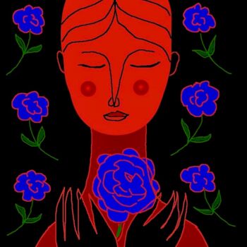 Grafika cyfrowa / sztuka generowana cyfrowo zatytułowany „blue rose” autorstwa Simon Taylor, Oryginalna praca, Malarstwo cyf…