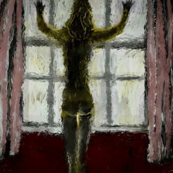Digital Arts titled "woman at window" by Simon Taylor, Original Artwork, Digital Painting