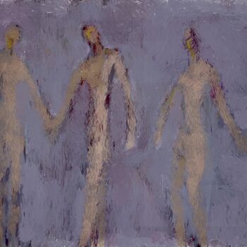 Digital Arts titled "holding hands" by Simon Taylor, Original Artwork, Digital Painting