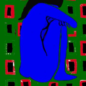 Digital Arts titled "blue mood 2" by Simon Taylor, Original Artwork, Digital Painting
