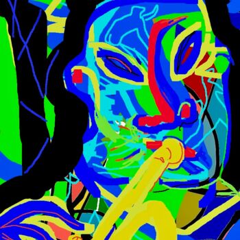 Digital Arts titled "trumpet" by Simon Taylor, Original Artwork, Digital Painting