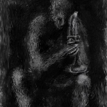Grafika cyfrowa / sztuka generowana cyfrowo zatytułowany „black trumpet” autorstwa Simon Taylor, Oryginalna praca, Malarstwo…