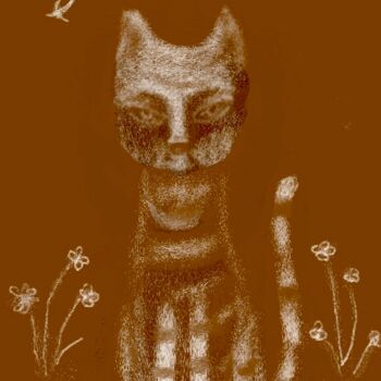 Цифровое искусство под названием "cat 2" - Simon Taylor, Подлинное произведение искусства, Цифровая живопись