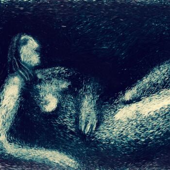Digital Arts titled "reclining woman" by Simon Taylor, Original Artwork, Digital Painting
