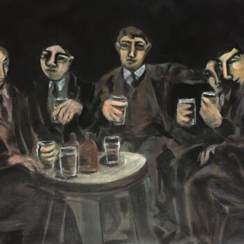 Painting titled "working mens club" by Simon Taylor, Original Artwork, Acrylic