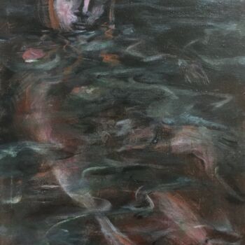 Painting titled "midnight swim" by Simon Taylor, Original Artwork, Acrylic