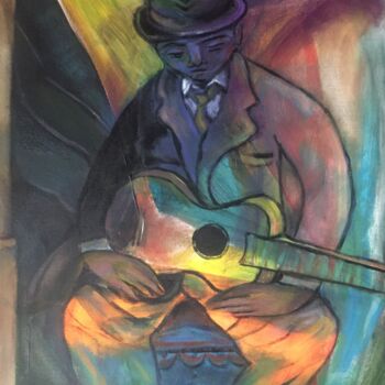 Painting titled "guitar" by Simon Taylor, Original Artwork, Acrylic