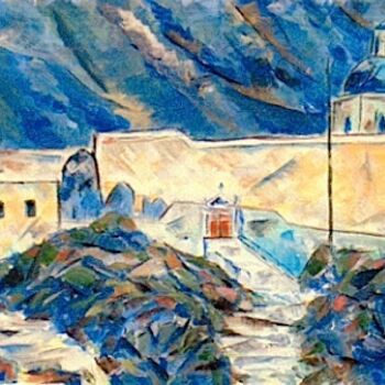 Peinture intitulée "Santorini" par Simon Taylor, Œuvre d'art originale