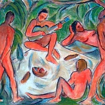 Painting titled "Figures" by Simon Taylor, Original Artwork