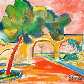 Painting titled "Spanish Bridge1" by Simon Taylor, Original Artwork