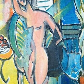 Painting titled "Woman at window" by Simon Taylor, Original Artwork