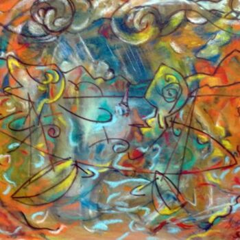 Картина под названием "Storm boats" - Simon Taylor, Подлинное произведение искусства