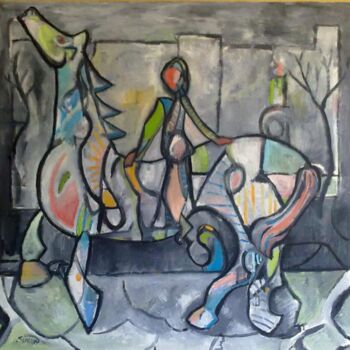 Painting titled "figure on horse" by Simon Taylor, Original Artwork