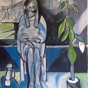 Painting titled "girl reading" by Simon Taylor, Original Artwork