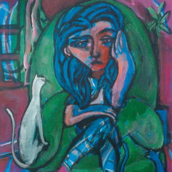 Painting titled "green chair" by Simon Taylor, Original Artwork