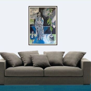 Painting titled "girl-reading-in-situ" by Simon Taylor, Original Artwork