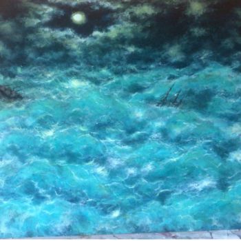 Peinture intitulée "My Sea and waves" par Anna Simonova, Œuvre d'art originale, Huile