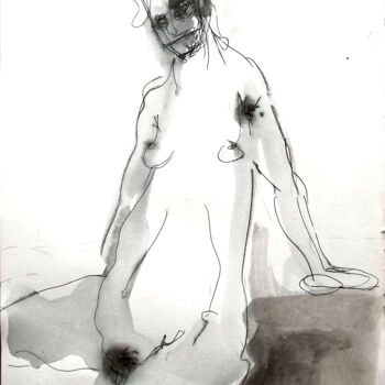 Σχέδιο με τίτλο "Nudo #1" από Simona Barreca, Αυθεντικά έργα τέχνης, Μελάνι