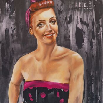 Painting titled "DOROTY" by Simona Rovesti, Original Artwork, Oil Mounted on Wood Stretcher frame