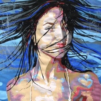 Peinture intitulée "mermaid" par Simona Timofei, Œuvre d'art originale