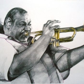 Malerei mit dem Titel "trumpet" von Simona Timofei, Original-Kunstwerk