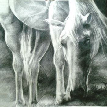 「white horse」というタイトルの絵画 Simona Timofeiによって, オリジナルのアートワーク