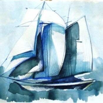 Painting titled "ship" by Simona Timofei, Original Artwork