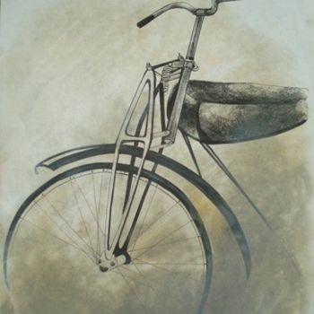 Malerei mit dem Titel "old cycling" von Simona Timofei, Original-Kunstwerk