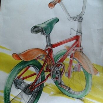 Painting titled "cycling" by Simona Timofei, Original Artwork