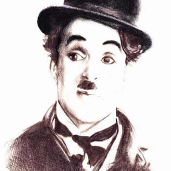 Tekening getiteld "Chaplin" door Simona Timofei, Origineel Kunstwerk