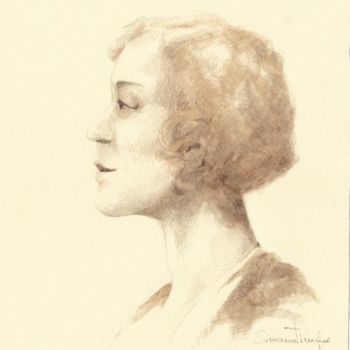 Zeichnungen mit dem Titel "Portret" von Simona Timofei, Original-Kunstwerk
