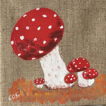 「champignon rouge」というタイトルの絵画 Simone Colletによって, オリジナルのアートワーク, アクリル