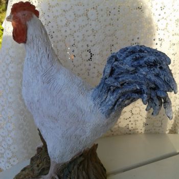 Sculpture titled "poule en terre cuit…" by Simone Collet, Original Artwork, Terra cotta