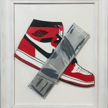 Sculpture titled "Best Sneakers VS Ca…" by Simone De Rosa, Original Artwork, Acrylic Mounted on Wood Panel