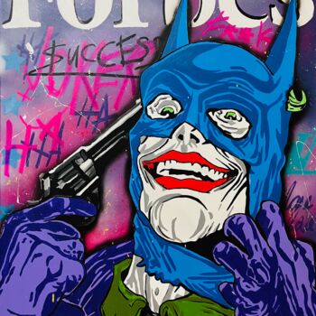 Schilderij getiteld "Crazy life - Joker…" door Simone De Rosa, Origineel Kunstwerk, Acryl Gemonteerd op Frame voor houten br…