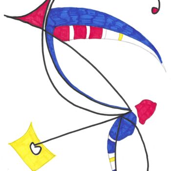 Digitale Kunst mit dem Titel "Kite" von Simone Hardt, Original-Kunstwerk, Bleistift