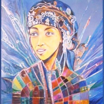 Peinture intitulée "Jeune fille Maurita…" par Simone Humbert, Œuvre d'art originale, Acrylique