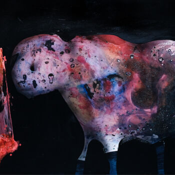 Картина под названием "Pecora" - Simone Miletta (Mīlĕs), Подлинное произведение искусства, Акрил Установлен на Деревянная ра…
