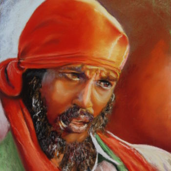 Peinture intitulée "248-Portrait-d'Inde…" par Simone Mugnier, Œuvre d'art originale, Pastel