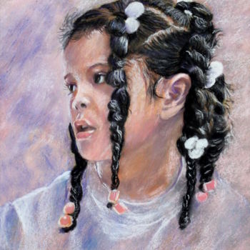 Painting titled "181-Portrait-de-Sai…" by Simone Mugnier, Original Artwork, Pastel