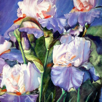 Painting titled "120 - Champ-d-iris" by Simone Mugnier, Original Artwork, Pastel