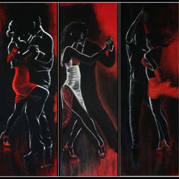 Pintura titulada "Sur-un-air-de-tango…" por Simone Mugnier, Obra de arte original, Pastel