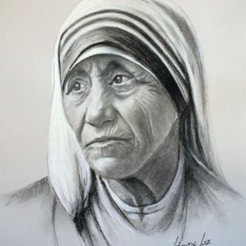Drawing titled "Madre Teresa de Cal…" by Simone Luz, Original Artwork, Graphite