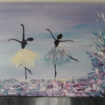 Painting titled "BLACK AND PURPLE" by Simone Schneider, Original Artwork, Acrylic
