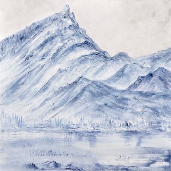 Painting titled "Le Lac du Bourget e…" by Simone Fleur Sempere, Original Artwork, Acrylic