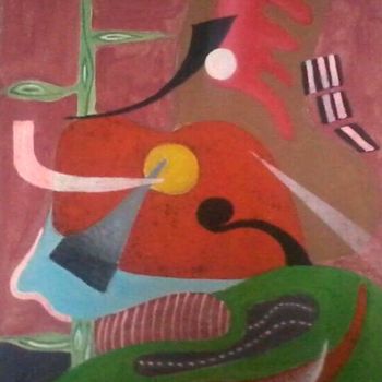 Painting titled "abstrato" by Domingos Siniscalchi Neto, Original Artwork, Oil