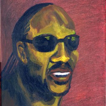 Painting titled "Cool Stevie" by Simone, Original Artwork, Oil